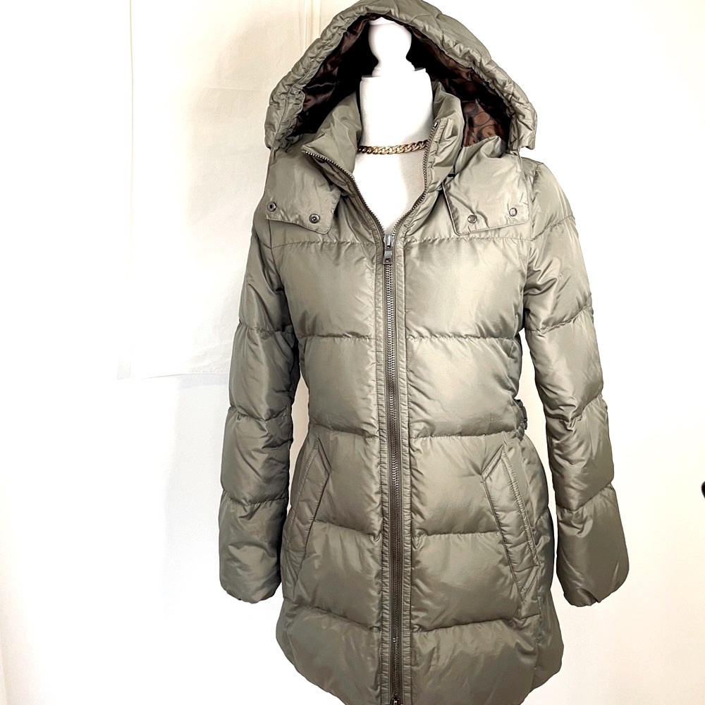 Coach Down Puffer Army Green Jacket.